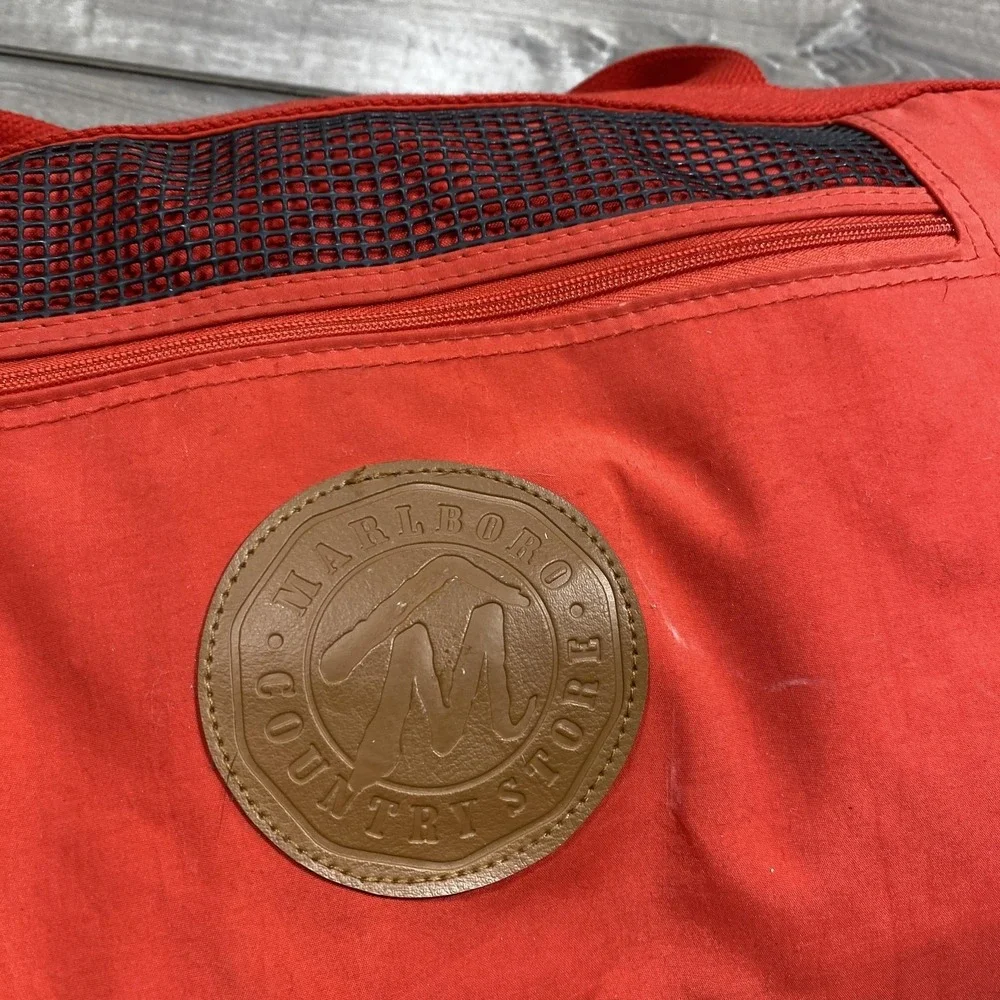 Marlboro Country Store Duffle Bag 25 Inch Red Canvas Soft Case Travel‎ Gym